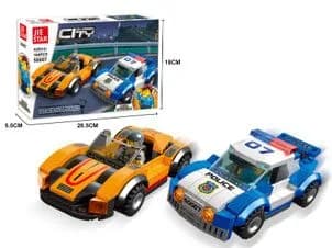 Encastrable Policias y Ladrones-dos AUTOS-194 Piezas JDMZ-115 – Zumo – Azul