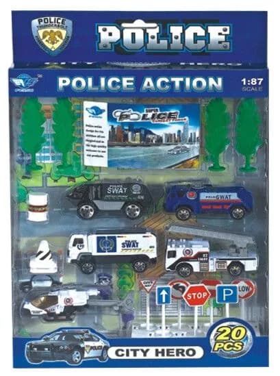 Set Autitos + Accesorios ATRZ-002 – Zumo – Policia