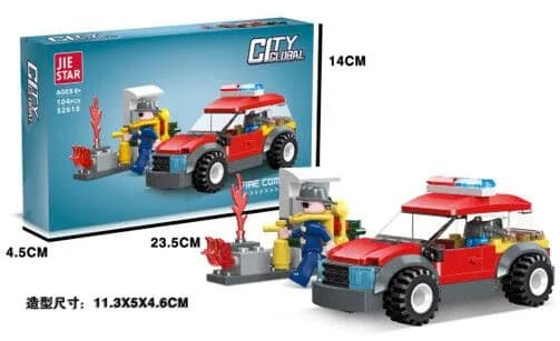 Encastrable Bomberos Camion 104 Piezas JDMZ-116 – Zumo – Rojo