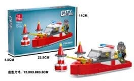 Encastrable Bomberos Bote 85 Piezas JDMZ-116 – Zumo – Rojo